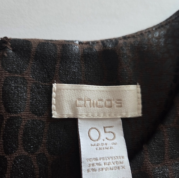 NWT Chiko's Elegant Brown Crocodile Pattern Dress Sz.0.5 (6) - Picture 7 of 10